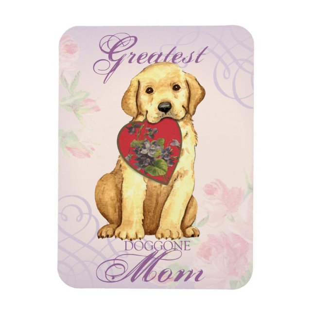 Magnet Flexible Maman du coeur du laboratoire jaune (Vertical)