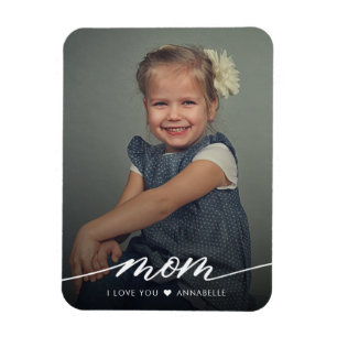 Magnet Flexible Maman, je t'aime Photo élégante