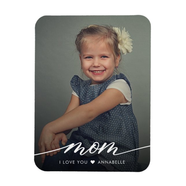 Magnet Flexible Maman Je t'aime Photo élégante (Vertical)