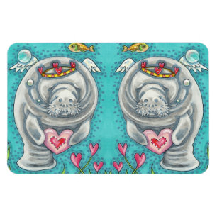 MAGNET FLEXIBLE MANATEE CUPID, BUBBLES & COEURS COLORÉ VALENTINE