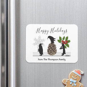 Magnet Flexible Manchot de Noël personnalisé mignon drôle