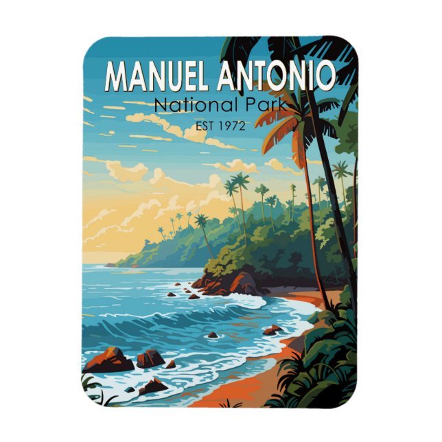 Magnet Flexible Manuel Antonio Parc National Travel Art Vintage (Vertical)