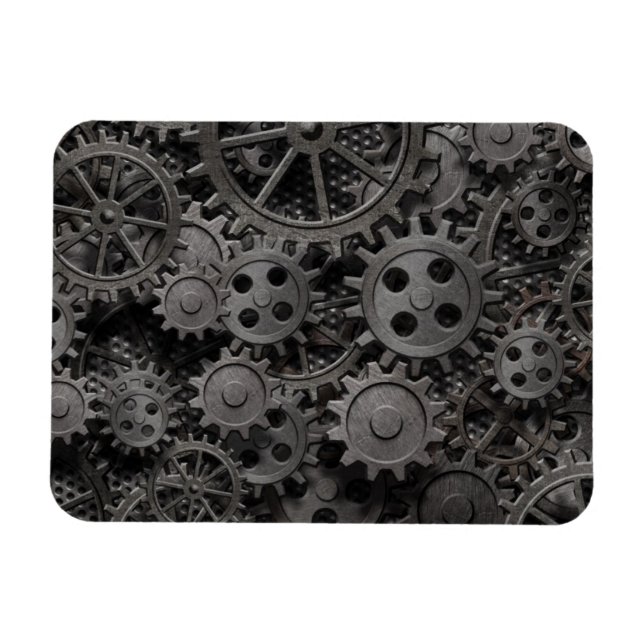 Magnet Flexible Many old rusty metal gears or machine (Horizontal)