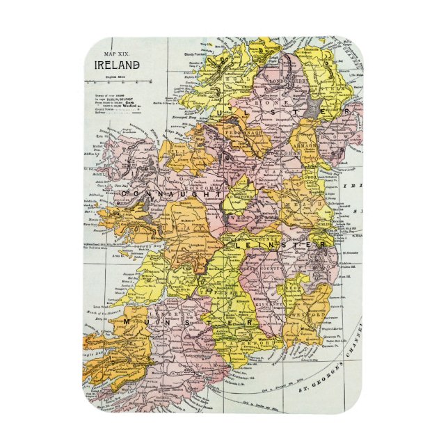 Magnet Flexible MAP : IRLANDE, c1890 (Vertical)