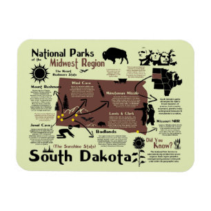 Magnet Flexible Map of South Dakota National Parks