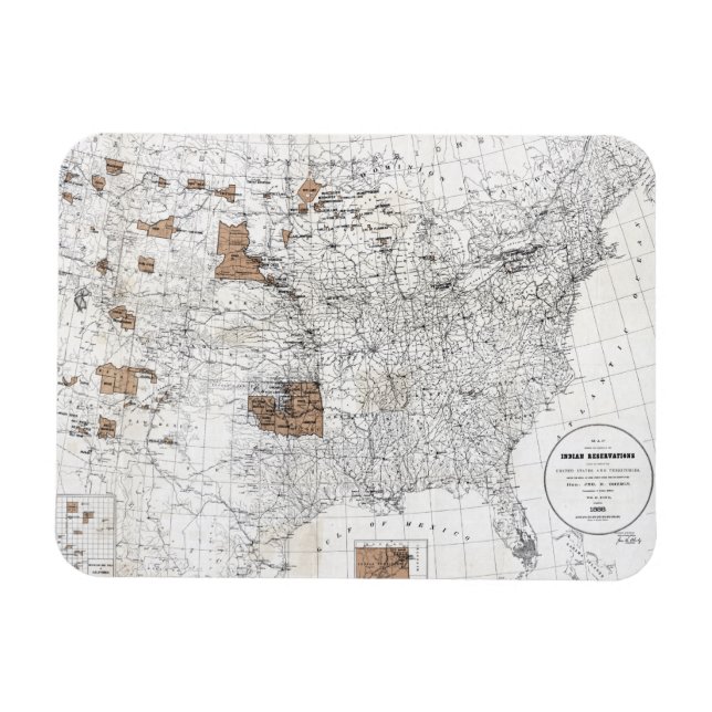 MAGNET FLEXIBLE MAP : RÉSERVATION, 1888 (Horizontal)