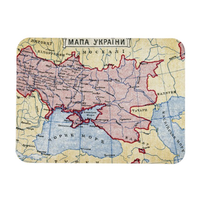 Magnet Flexible MAP : UKRAINE, c1906 (Horizontal)