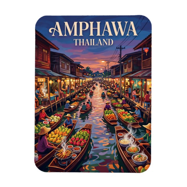 Magnet Flexible Marché flottant d'Amphawa Thaïlande (Vertical)