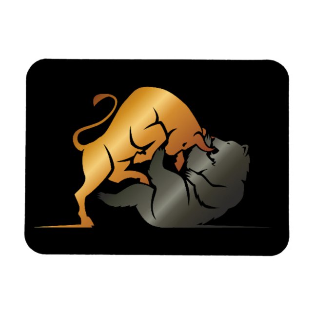Magnet Flexible Marchés Stocks Bull et Ours sur mesure (Horizontal)