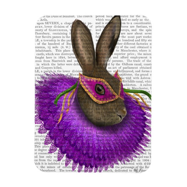 Magnet Flexible Mardi Gras Hare 2 (Vertical)