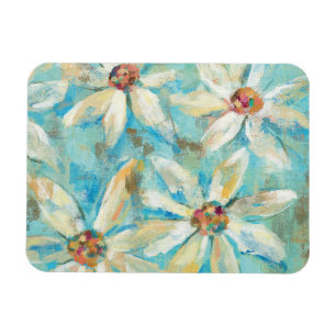 Magnet Flexible Marguerites blanches sur le bleu