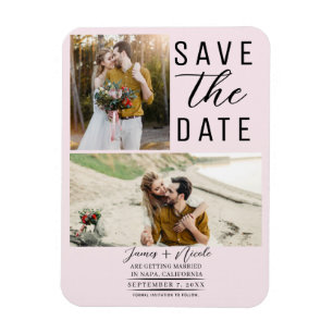 Magnet Flexible Mariage à la date de sauvegarde de 2 photos modern