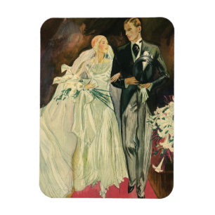 Magnet Flexible Mariage Art Déco Vintage Mariés et jeunes mariés