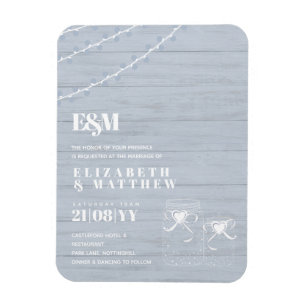 Magnet Flexible Mariage bohème avec des éléments en bois flotté et