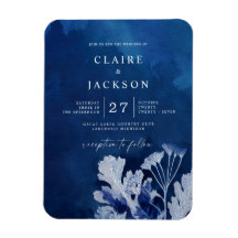 Mariage botanique bleu Indigo