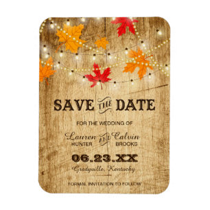 Magnet Flexible Mariage campagnard d'automne Enregistrer la date a