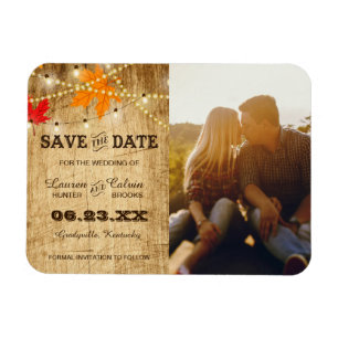 Magnet Flexible Mariage campagnard d'automne Enregistrer la date a