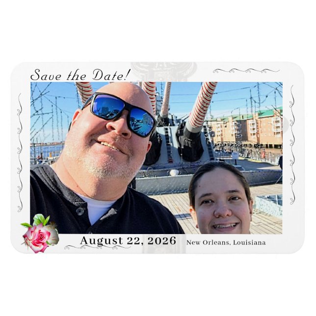 Magnet Flexible Mariage catholique Rose nuptial (Horizontal)