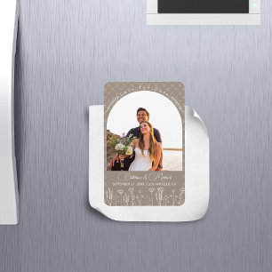 Magnet Flexible Mariage d'arche de Bohême Fleur sauvage beige