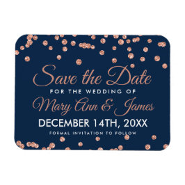 Magnet Flexible Mariage Date de sauvegarde Rose Gold Parties scint