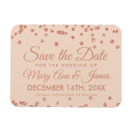 Magnet Flexible Mariage Date de sauvegarde Rose Gold Parties scint