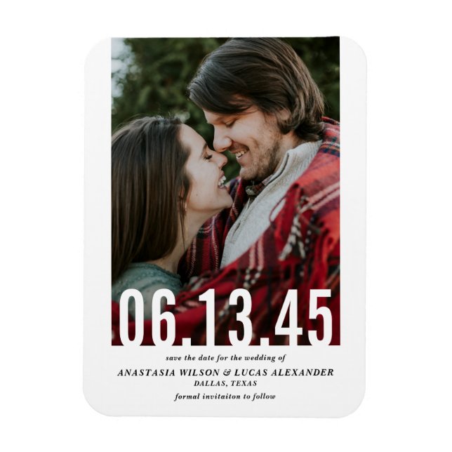 Magnet Flexible Mariage Date découpe photo verticale Enregistrer l (Vertical)