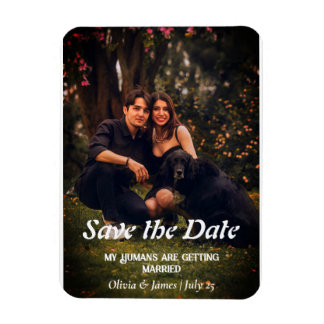 Magnet Flexible Mariage de chien photo Enregistrer la date