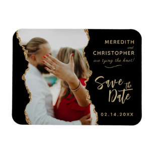 Magnet Flexible Mariage de l'Agate d'or noir Photo Enregistrer la 