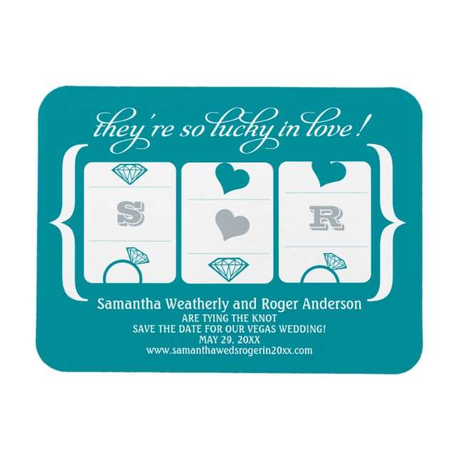 Magnet Flexible Mariage de machine à sous Enregistrer la date (Horizontal)