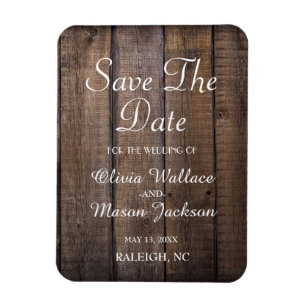 Magnet Flexible Mariage de palette en bois rustique - Enregistrer