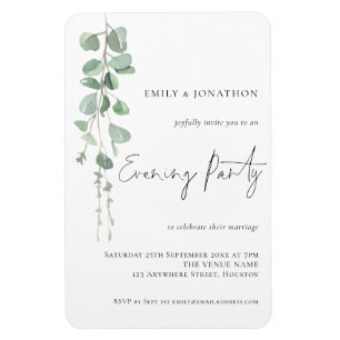 Magnet Flexible Mariage de script Eucalyptus moderne Invitation du