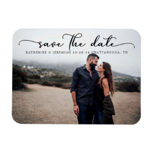 Magnet Flexible Mariage de script moderne Enregistrer la date