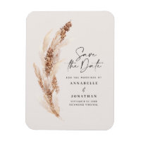 Mariage d'herbe Pampas moderne enregistrer la date