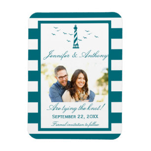 Magnet Flexible Mariage du phare nautique Photo Enregistrer la dat