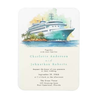 Magnet Flexible Mariage en croisière aquarelle