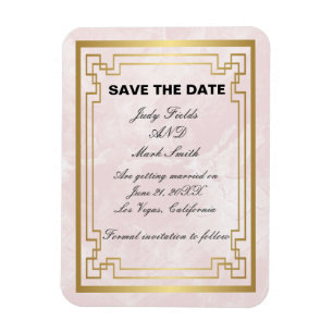 Magnet Flexible Mariage en marbre rose géométrique or Enregistrer 