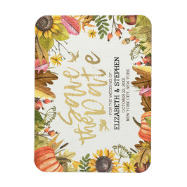 Magnet Flexible Mariage Enregistrer La Date Automne Automne Feuill