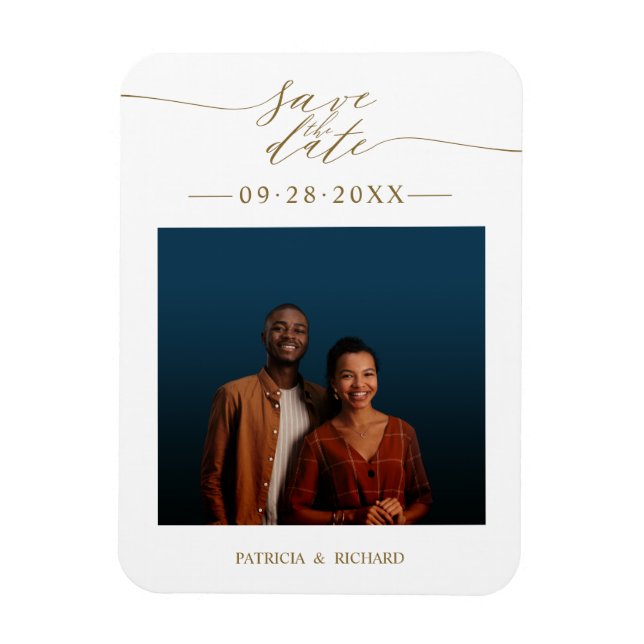 Magnet Flexible Mariage Enregistrer La Date Photo (Vertical)