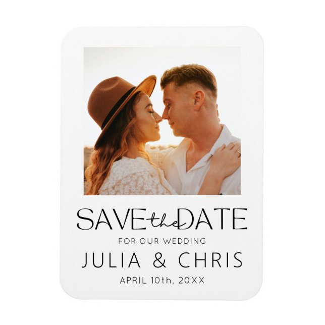 Magnet Flexible Mariage Enregistrer l'aimant de la date avec photo (Vertical)