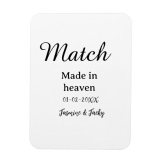 Magnet Flexible Mariage fait au ciel ajouter nom date simple calli