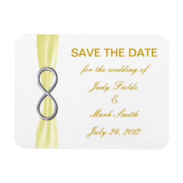 Magnet Flexible Mariage Infini Jaune Enregistrer L'Aimant Date (Horizontal)