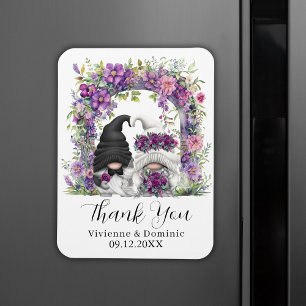 Magnet Flexible Mariage Merci Gnome Purple Floral
