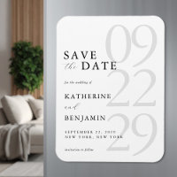 Mariage minimaliste blanc moderne, enregistrez la