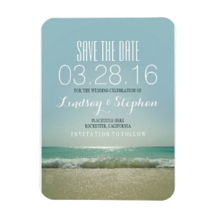 Magnet Flexible Mariage Moderne De Plage Économisez La Date