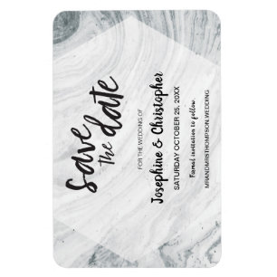 Magnet Flexible Mariage moderne en marbre Enregistrer la date
