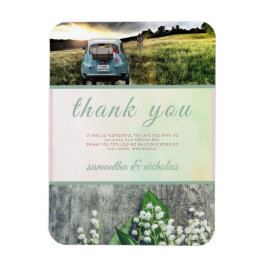 Magnet Flexible Mariage moderne Merci vert rose