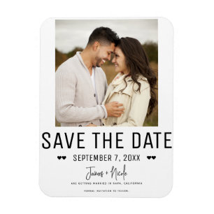 Magnet Flexible Mariage Moderne Noir Tendance Photo d'Annonce de D
