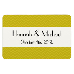 Magnet Flexible Mariage - Motif Zigzag, Motif Chevron - Jaune
