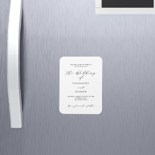 Magnet Flexible Mariage noir blanc formel moderne invitation