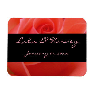 Magnet Flexible Mariage personnel blanc pointu rose